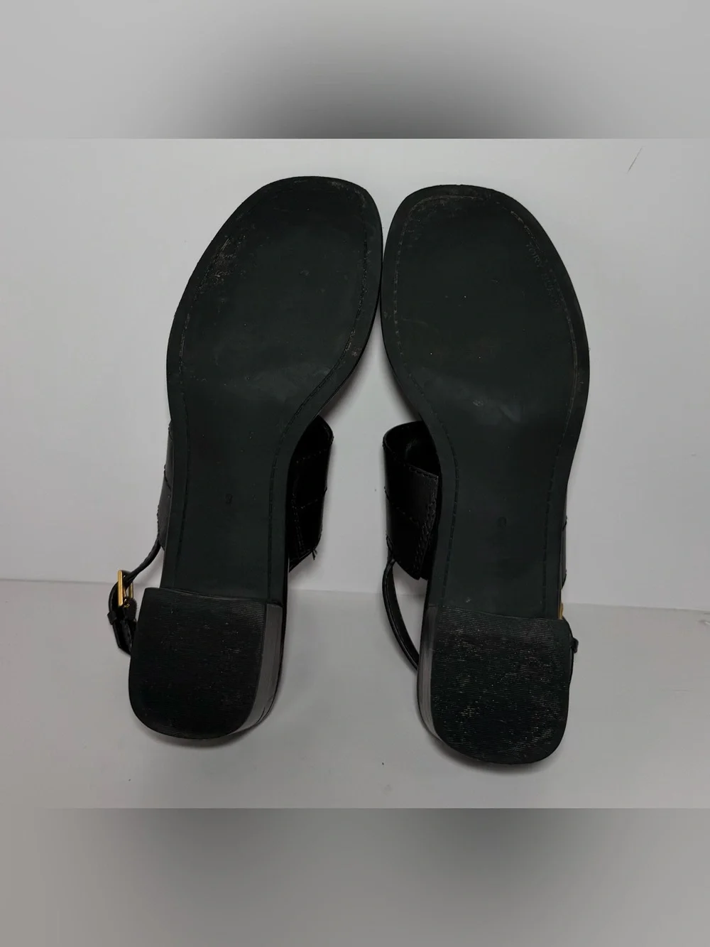 +TORY BURCH eleanor heel sandal in black Size 9